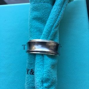Tiffany & co 1837 titanium and silver ring sz6.5